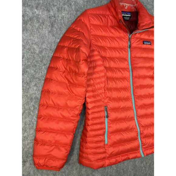 Patagonia Jacket Womens XL Red Down Sweater Puffer Coat Full Zip Warm Goose Down - Picture 13 of 14